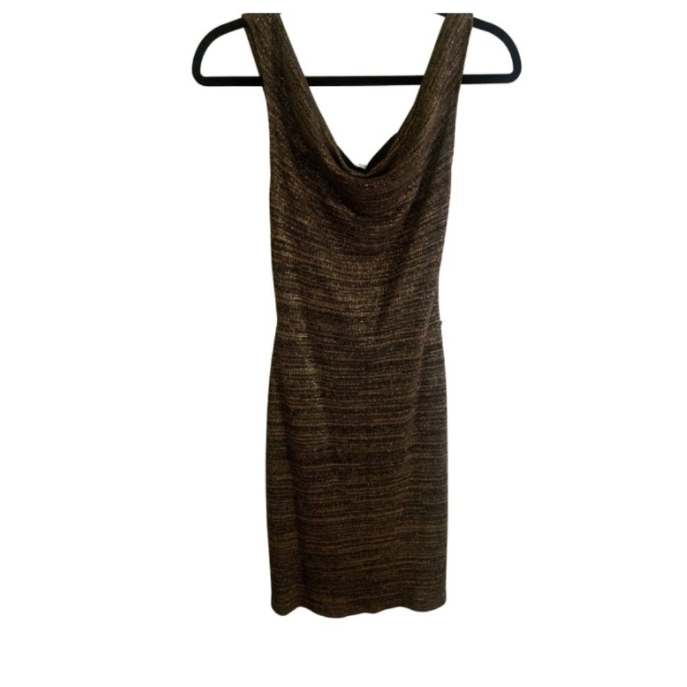 Gold/Brown Shimmer Business Casual Dress (Small)
